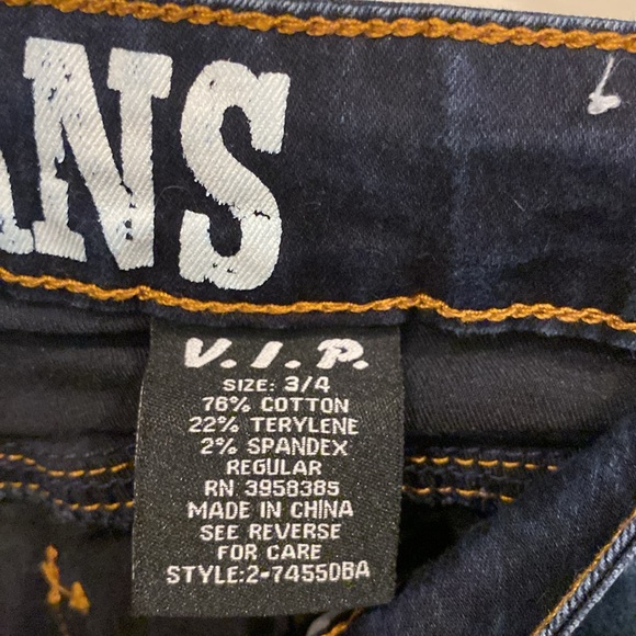 Five pocket, skinny jeans, distressed look, dark blue by VIP Jeans  - Picture 3 of 5